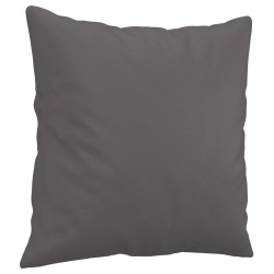 Canapé 2 places avec oreillers décoratifs gris 140cm similicuir 