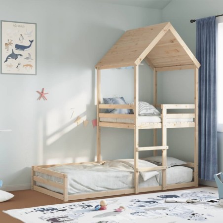 Lit superposé sans matelas 80x200 cm bois de pin massif 