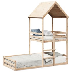 Lit superposé sans matelas 80x200 cm bois de pin massif 