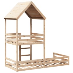 Lit superposé sans matelas 80x200 cm bois de pin massif 