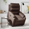Fauteuil inclinable électrique marron similicuir 