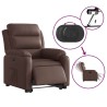 Fauteuil inclinable électrique marron similicuir 