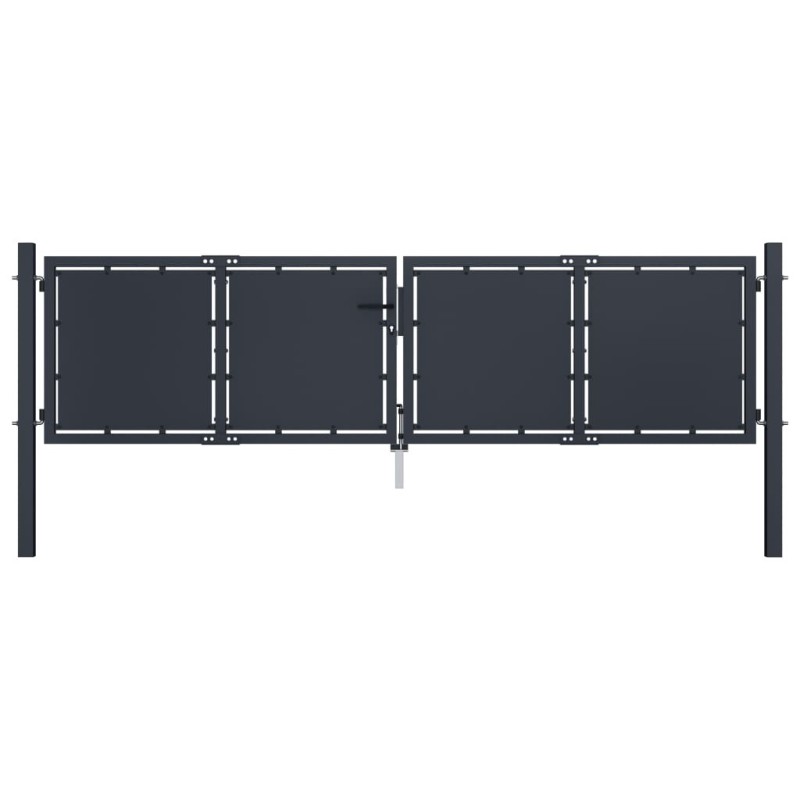 Portail de jardin Acier 300 x 75 cm Anthracite Portail de jardin Acier 300 x 75 cm Anthracite
