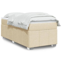 Sommier à lattes de lit et matelas Crème 90x190 cm Tissu 