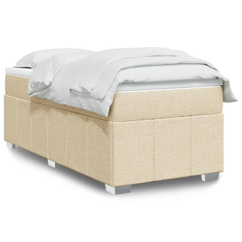 Sommier à lattes de lit et matelas Crème 90x190 cm Tissu 