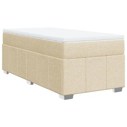 Sommier à lattes de lit et matelas Crème 90x190 cm Tissu 