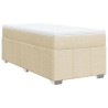 Sommier à lattes de lit et matelas Crème 90x190 cm Tissu 