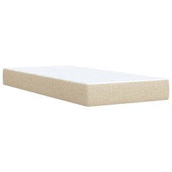Sommier à lattes de lit et matelas Crème 90x190 cm Tissu 