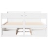 Cadre de lit sans matelas blanc 135x190 cm bois de pin massif 