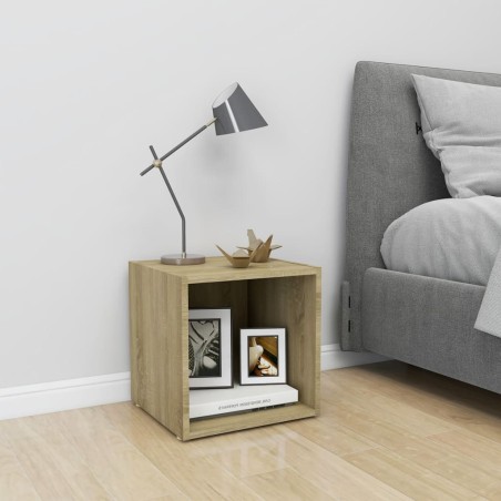 Meuble TV chêne sonoma 37x35x37 cm bois d’ingénierie 