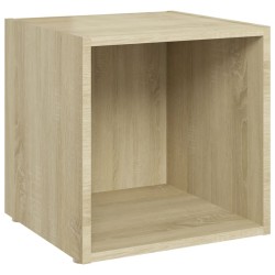 Meuble TV chêne sonoma 37x35x37 cm bois d’ingénierie 