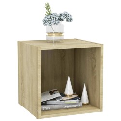Meuble TV chêne sonoma 37x35x37 cm bois d’ingénierie 