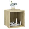 Meuble TV chêne sonoma 37x35x37 cm bois d’ingénierie 