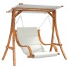 Chaise balançoire avec coussin et auvent bois massif d'épicéa 