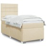Sommier à lattes de lit et matelas Crème 90x190 cm Tissu 
