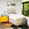 Sommier à lattes de lit et matelas Crème 90x190 cm Tissu 