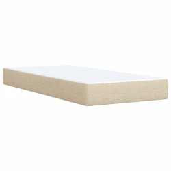 Sommier à lattes de lit et matelas Crème 90x190 cm Tissu 