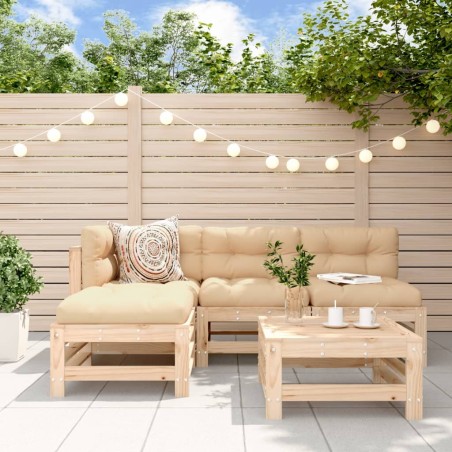 Salon de jardin 5 pcs bois massif de pin 