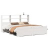 Lit bibliothèque sans matelas blanc 180x200 cm bois pin massif 