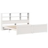 Lit bibliothèque sans matelas blanc 180x200 cm bois pin massif 