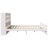 Lit bibliothèque sans matelas blanc 180x200 cm bois pin massif 