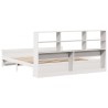 Lit bibliothèque sans matelas blanc 180x200 cm bois pin massif 