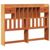 Lit bibliothèque sans matelas cire marron 150x200 cm pin massif 