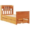 Lit bibliothèque sans matelas cire marron 90x200 cm pin massif 