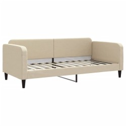 Lit de jour avec matelas crème 90x200 cm tissu 