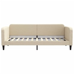 Lit de jour avec matelas crème 90x200 cm tissu 