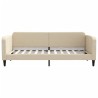 Lit de jour avec matelas crème 90x200 cm tissu 