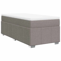 Sommier à lattes de lit avec matelas Taupe 100x200 cm Tissu 