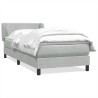 Sommier à lattes de lit et matelas gris clair 80x210 cm velours 