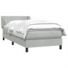 Sommier à lattes de lit et matelas gris clair 80x210 cm velours 
