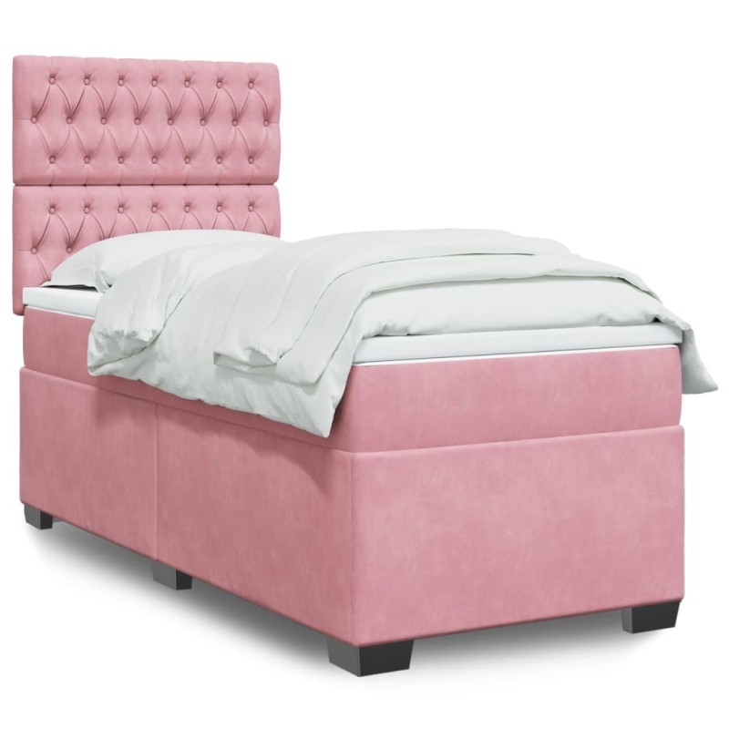 Sommier à lattes de lit et matelas Rose 80x200 cm Velours 