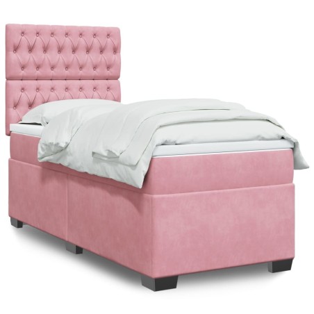 Sommier à lattes de lit et matelas Rose 80x200 cm Velours 