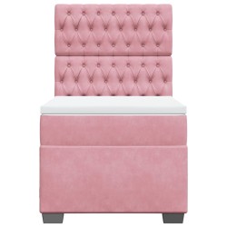 Sommier à lattes de lit et matelas Rose 80x200 cm Velours 