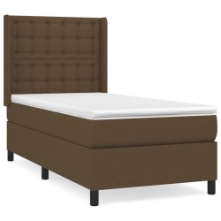Sommier à lattes de lit avec matelas Marron foncé 100x200 cm 