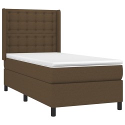 Sommier à lattes de lit avec matelas Marron foncé 100x200 cm 