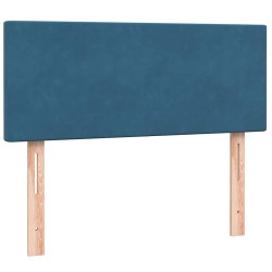 Sommier à lattes de lit et matelas bleu foncé 120x210cm velours 