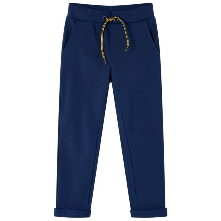 Pantalons pour enfants avec cordon de serrage bleu marine 140 