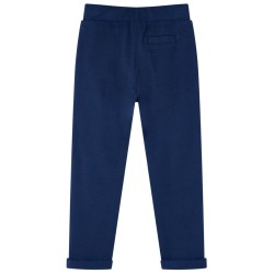 Pantalons pour enfants avec cordon de serrage bleu marine 140 