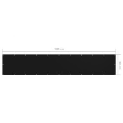 Écran de balcon Noir 90x500 cm Tissu Oxford 