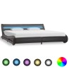 Cadre de lit avec LED sans matelas Gris Similicuir 180x200 cm 
