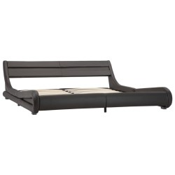 Cadre de lit avec LED sans matelas Gris Similicuir 180x200 cm 