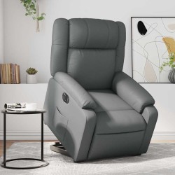 Fauteuil inclinable de massage électrique gris similicuir 