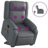 Fauteuil inclinable de massage électrique gris similicuir 