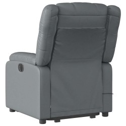 Fauteuil inclinable de massage électrique gris similicuir 
