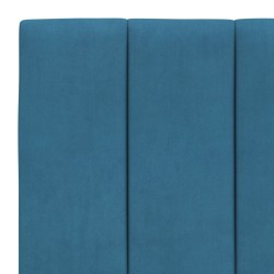 Lit avec matelas bleu 90x190 cm velours 