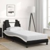 Lit avec matelas noir et blanc 90x200 cm similicuir 